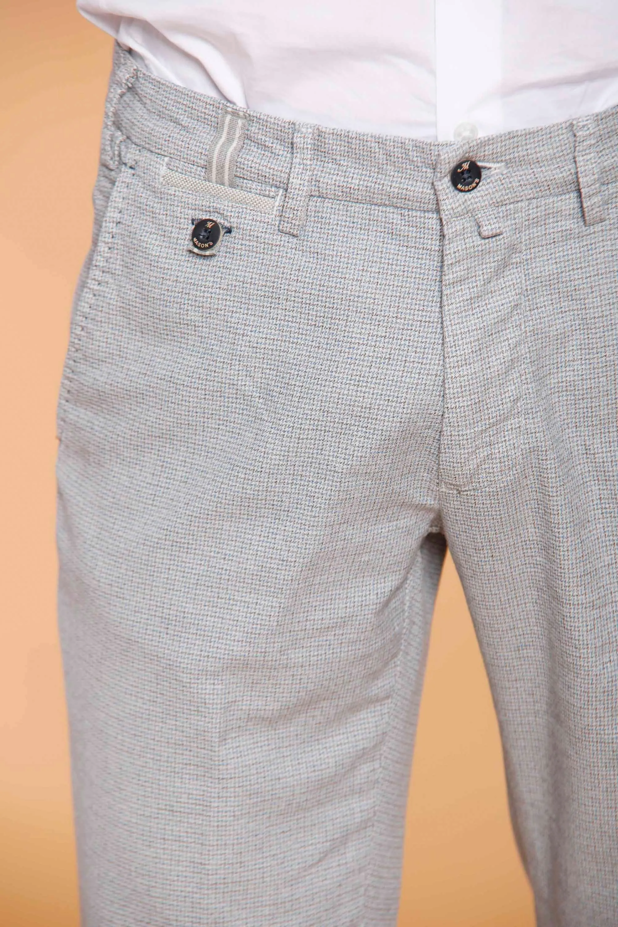 Torino Prestige man chino pants in pied de poule cotton slim sold by Mason's product image thumbnail 2