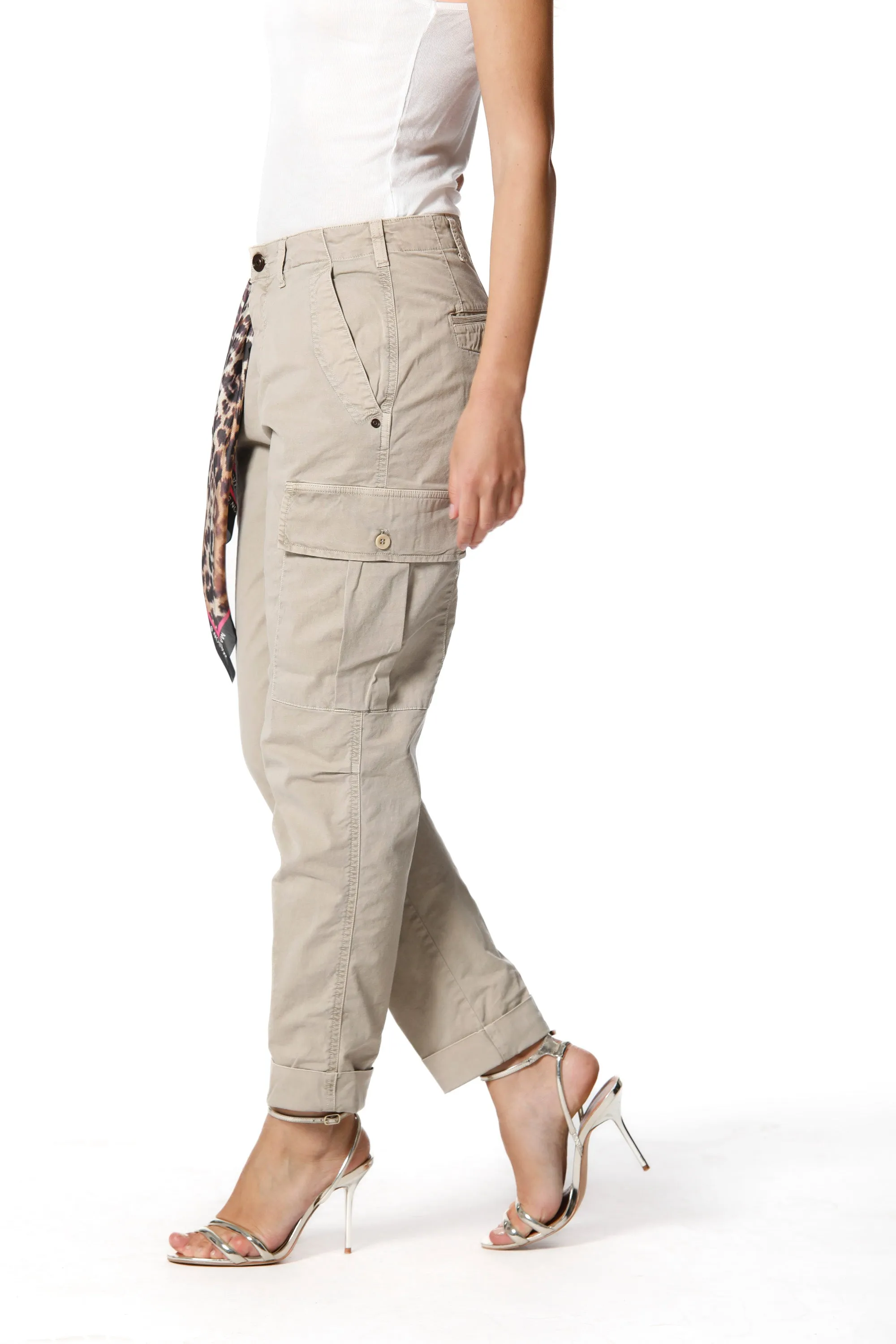 Judy Archivio woman cargo pants in stretch cotton icon washes relaxed sold by Mason's