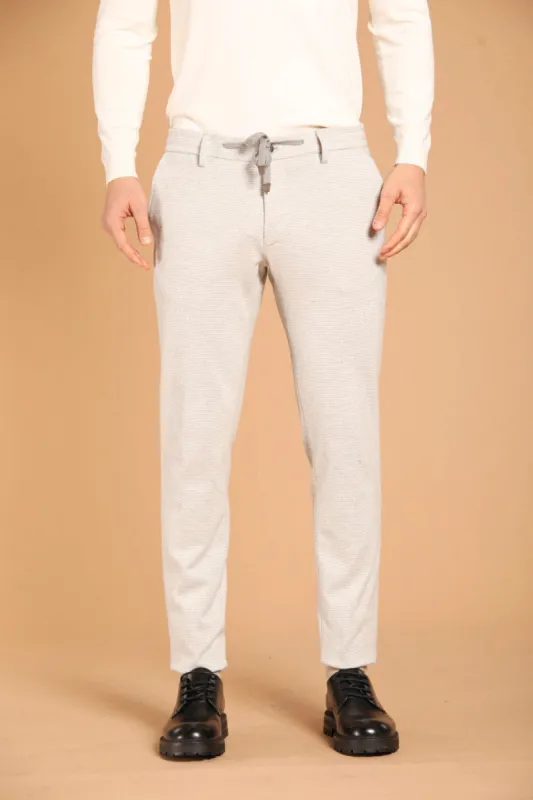 Milan Jogger men's chino pants in viscose with houndstooth pattern extra slim fit sold by Mason's