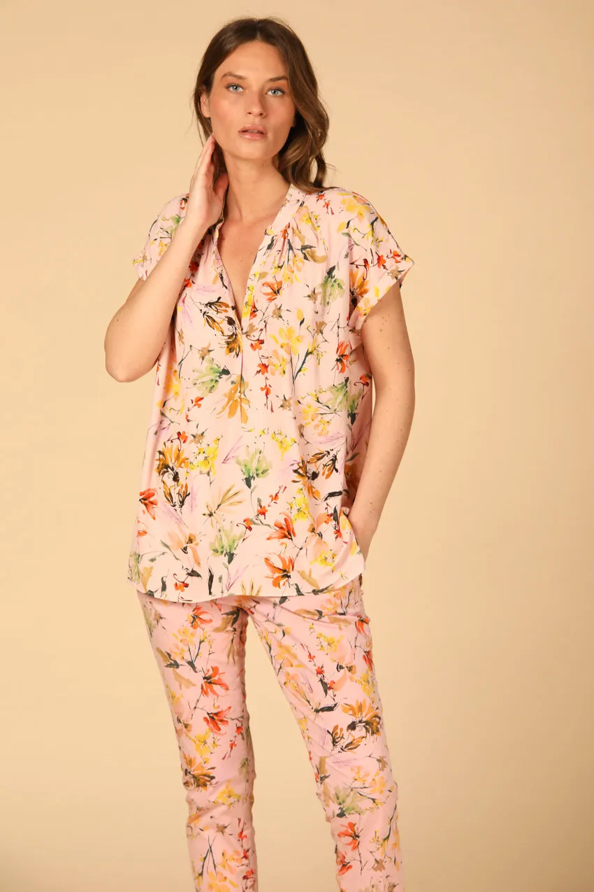 Adele MM woman's short sleeve shirt in viscose with wildflower pattern sold by Mason's product image thumbnail 2