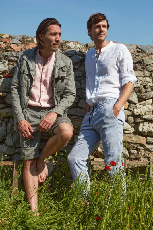 City Field man field jacket in linen and cotton sold by Mason's