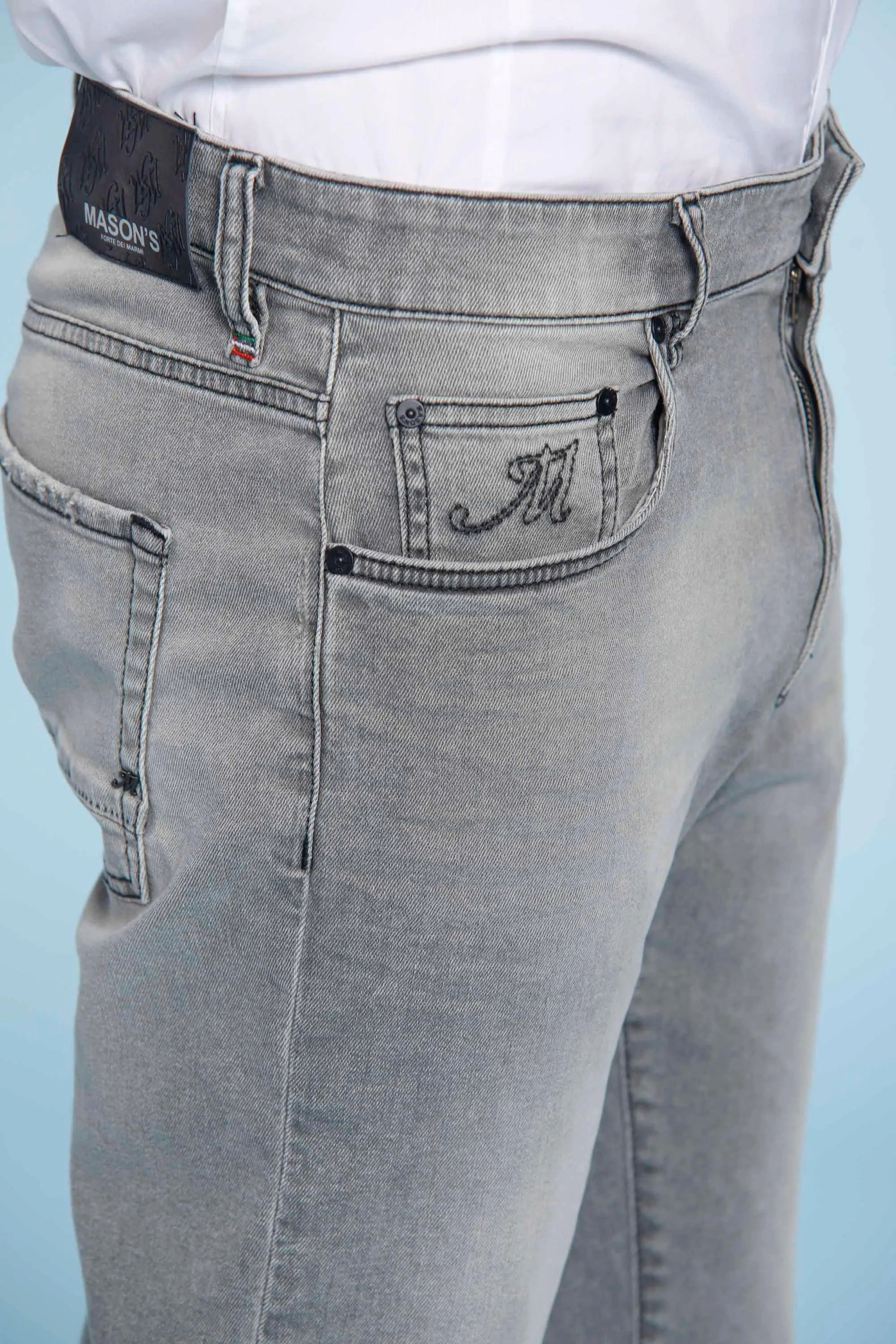 Forte Forte man 5-pockets pants in black denim carrot fit sold by Mason's product image thumbnail 2