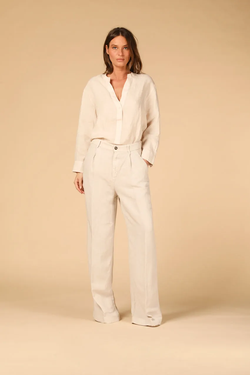 Ny Wide Pinces women's chino pants in tencel and linen straight sold by Mason's product image thumbnail 3