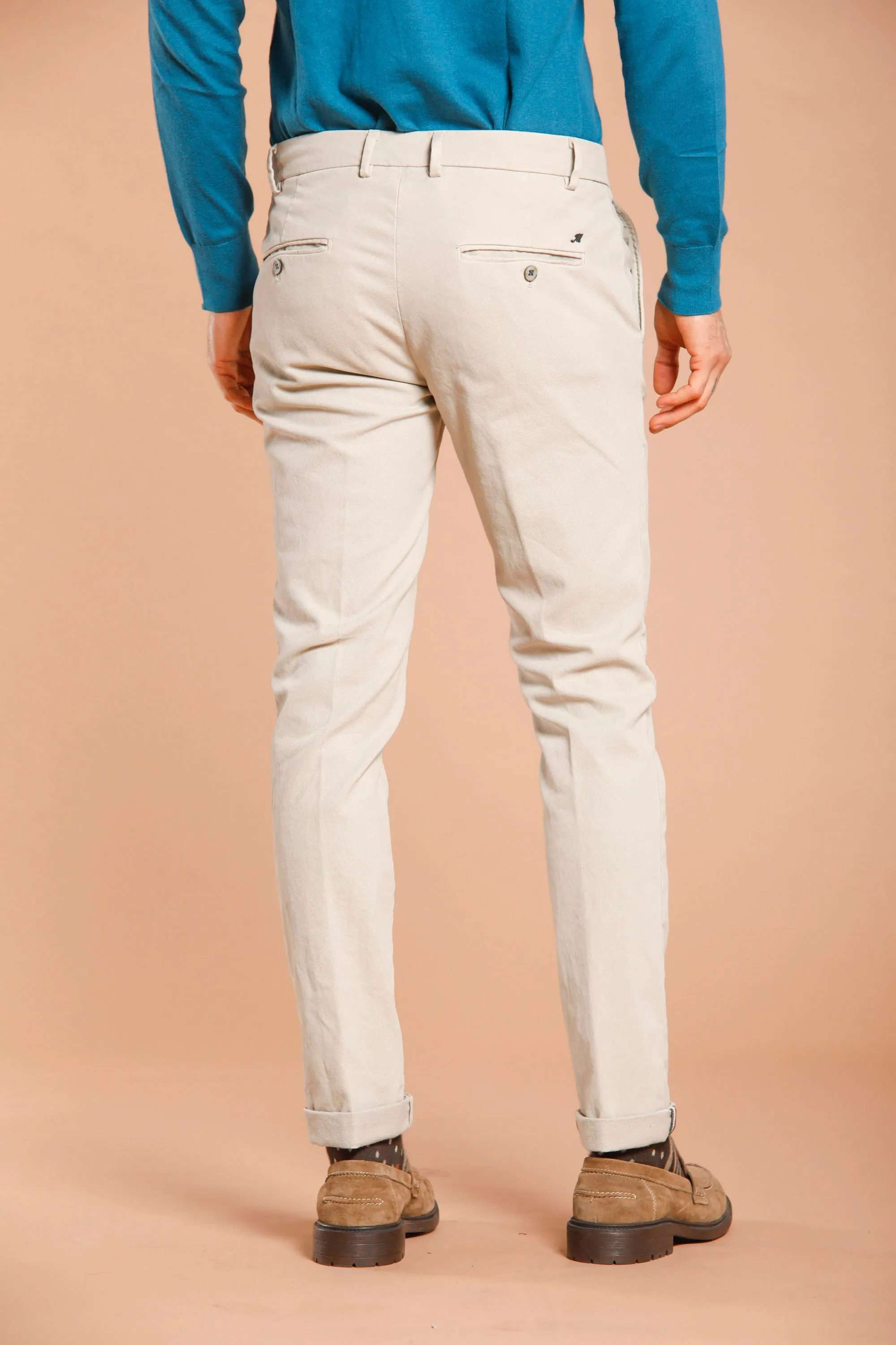 Milano Style man chino pant in gabardine and cotton modal stretch extra slim ① sold by Mason's product image thumbnail 4