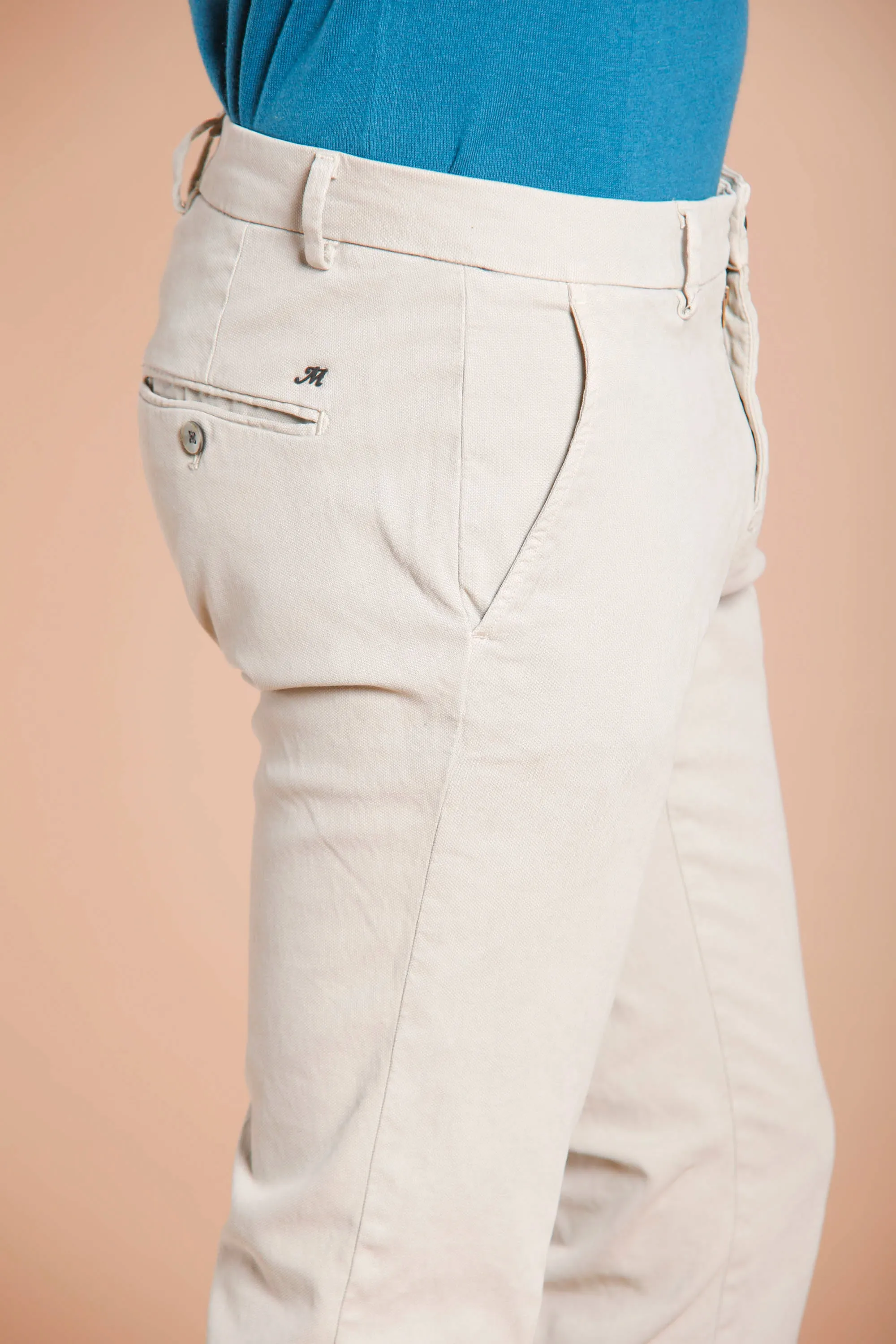 Milano Style man chino pant in gabardine and cotton modal stretch extra slim ① sold by Mason's product image thumbnail 3