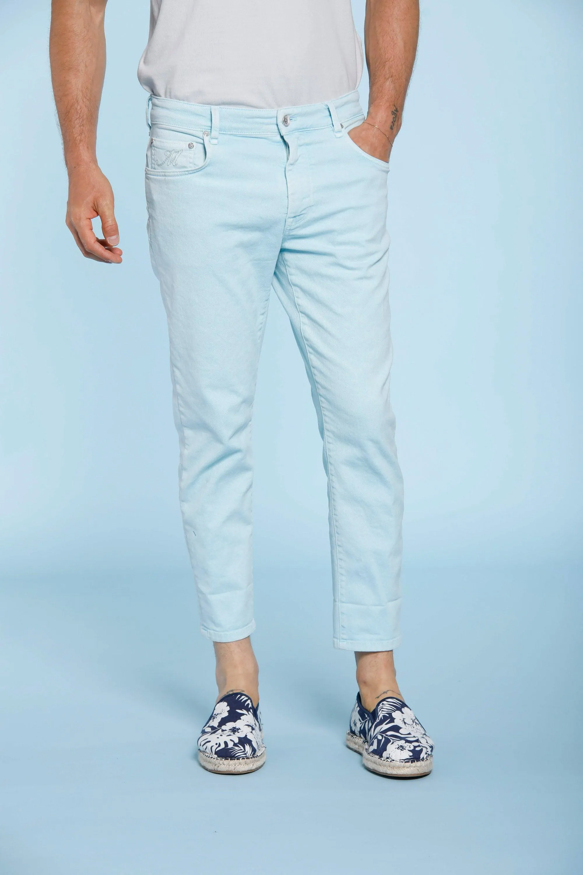 Forte Forte man 5-pockets pants in bull denim techno stretch carrot fit sold by Mason's product image thumbnail 3