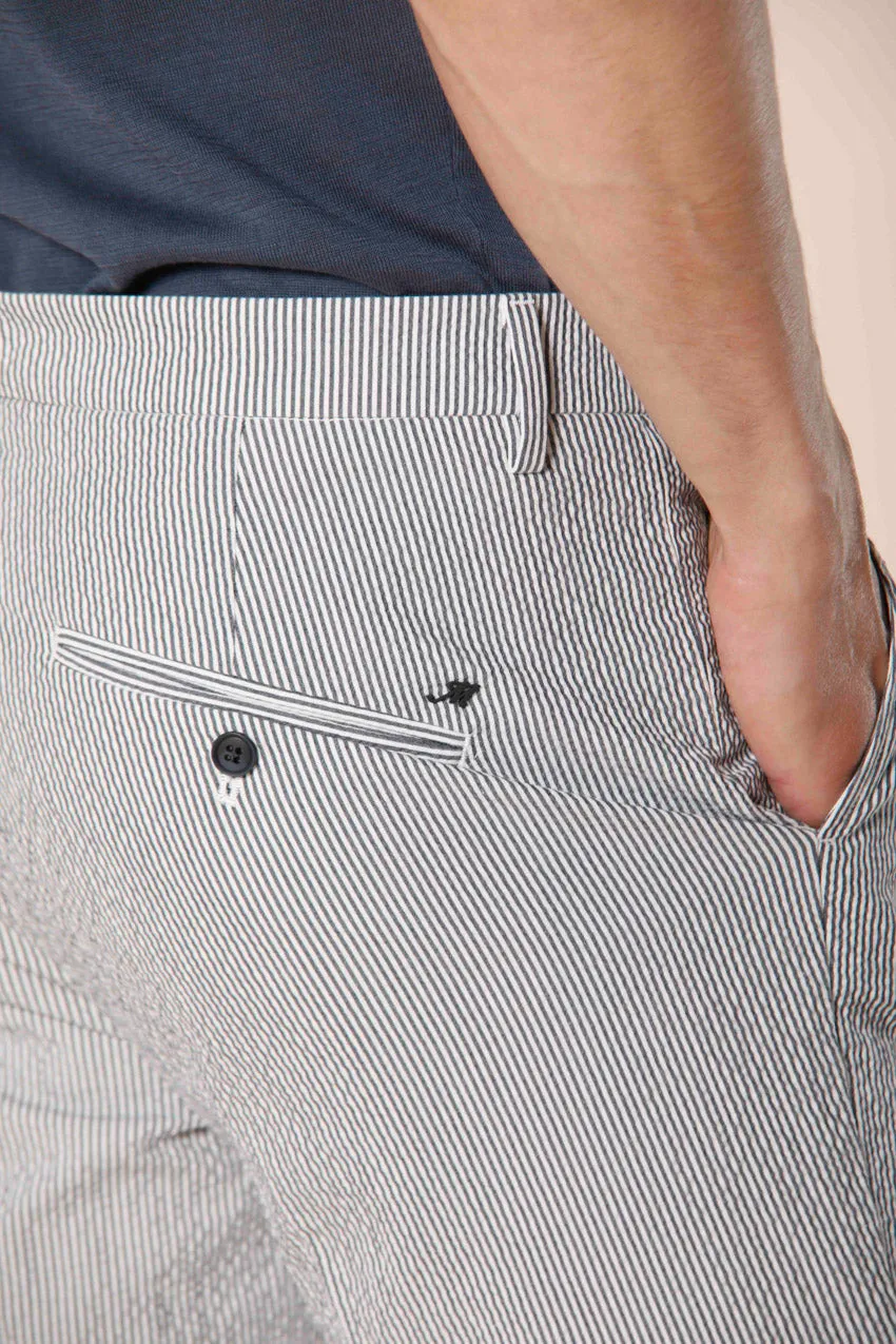 Osaka 1 Pinces men's chino pants in striped seersucker carrot fit sold by Mason's product image thumbnail 3