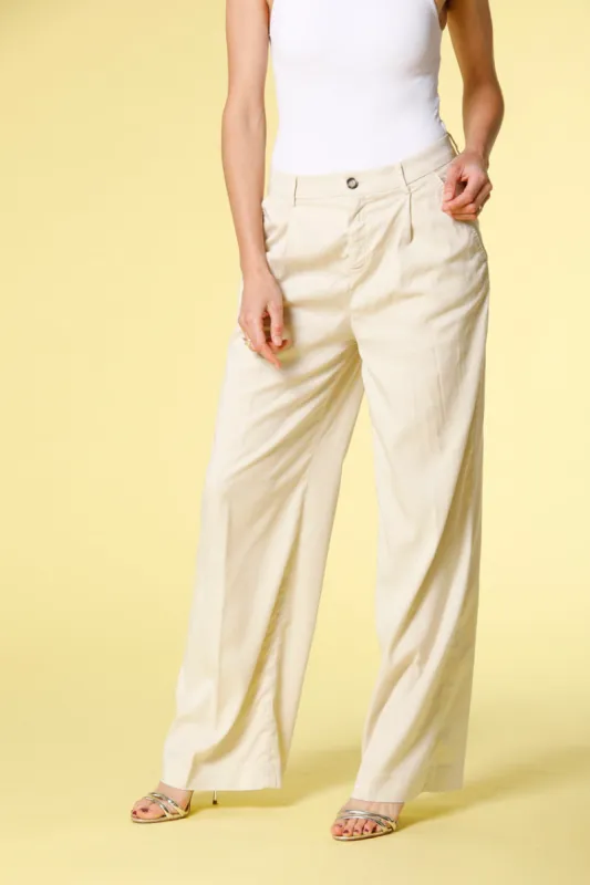 Ny Wide Pinces women's chino pants in tencel straight sold by Mason's