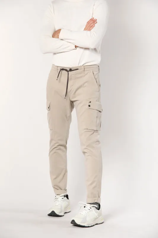 Chile Athleisure man cargo pant in gabardine carrot fit sold by Mason's