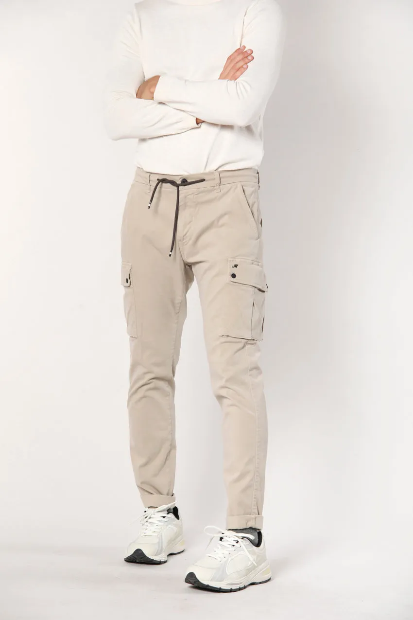 Chile Athleisure man cargo pant in gabardine carrot fit sold by Mason's