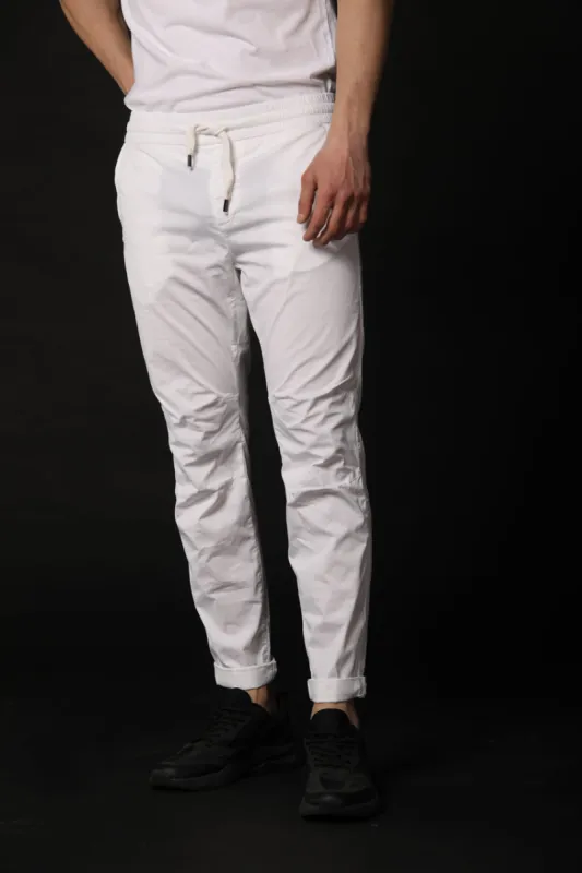 John men's chino pants in cotton and nylon logo edition carrot fit ① sold by Mason's
