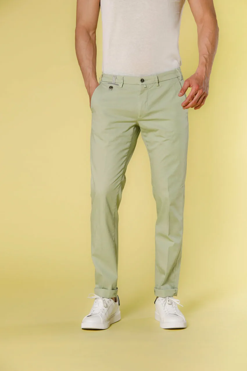 Torino Prestige men's chino pants in stretch satin with ribbons slim sold by Mason's
