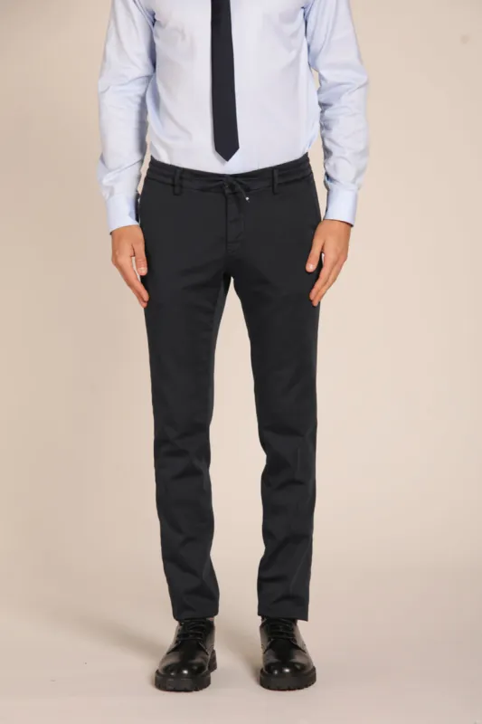 Milano Jogger Travel men's chino pants in jersey active extra slim fit sold by Mason's