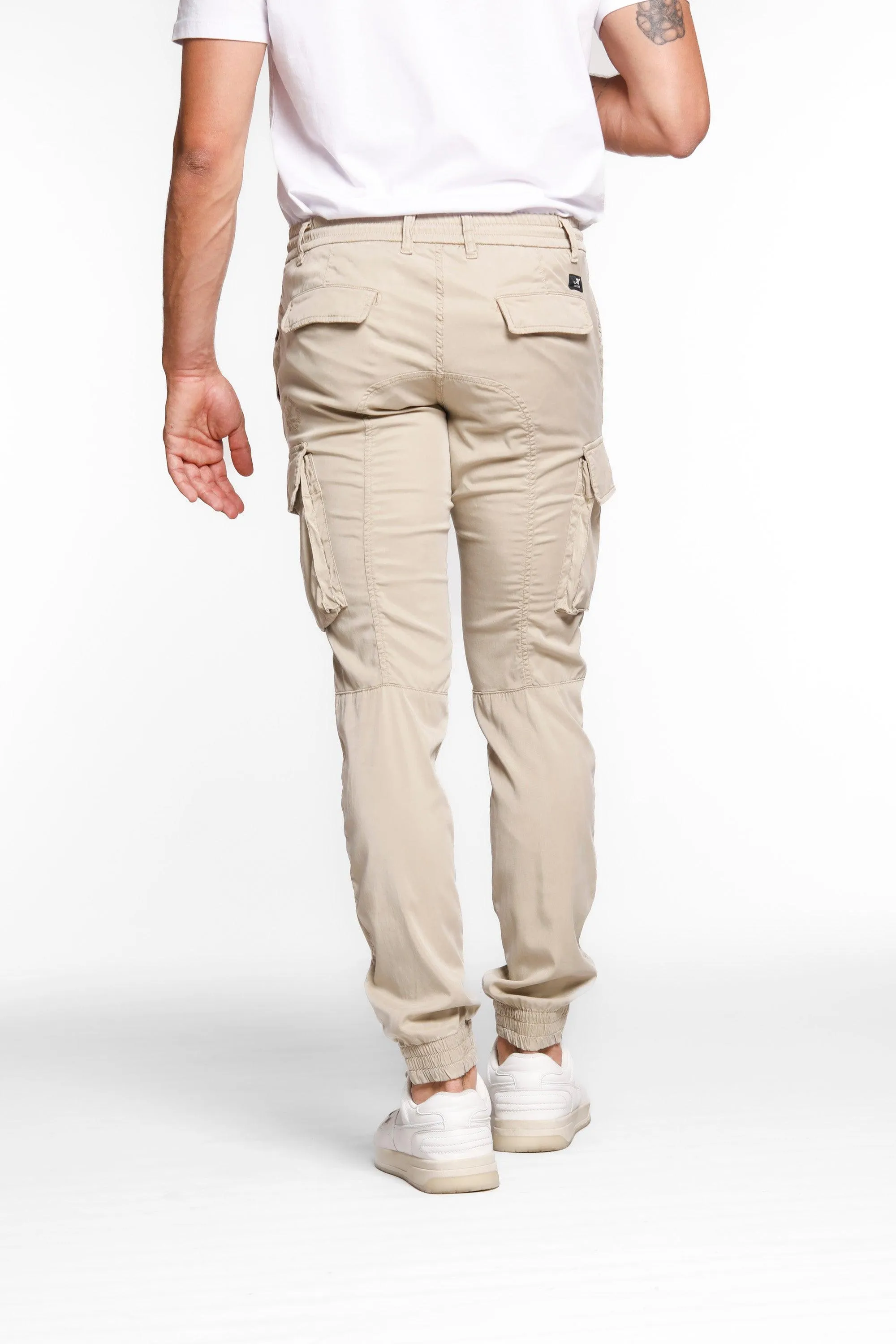 Chile Elax man cargo pants in tencel with drawstring extra slim sold by Mason's product image thumbnail 5