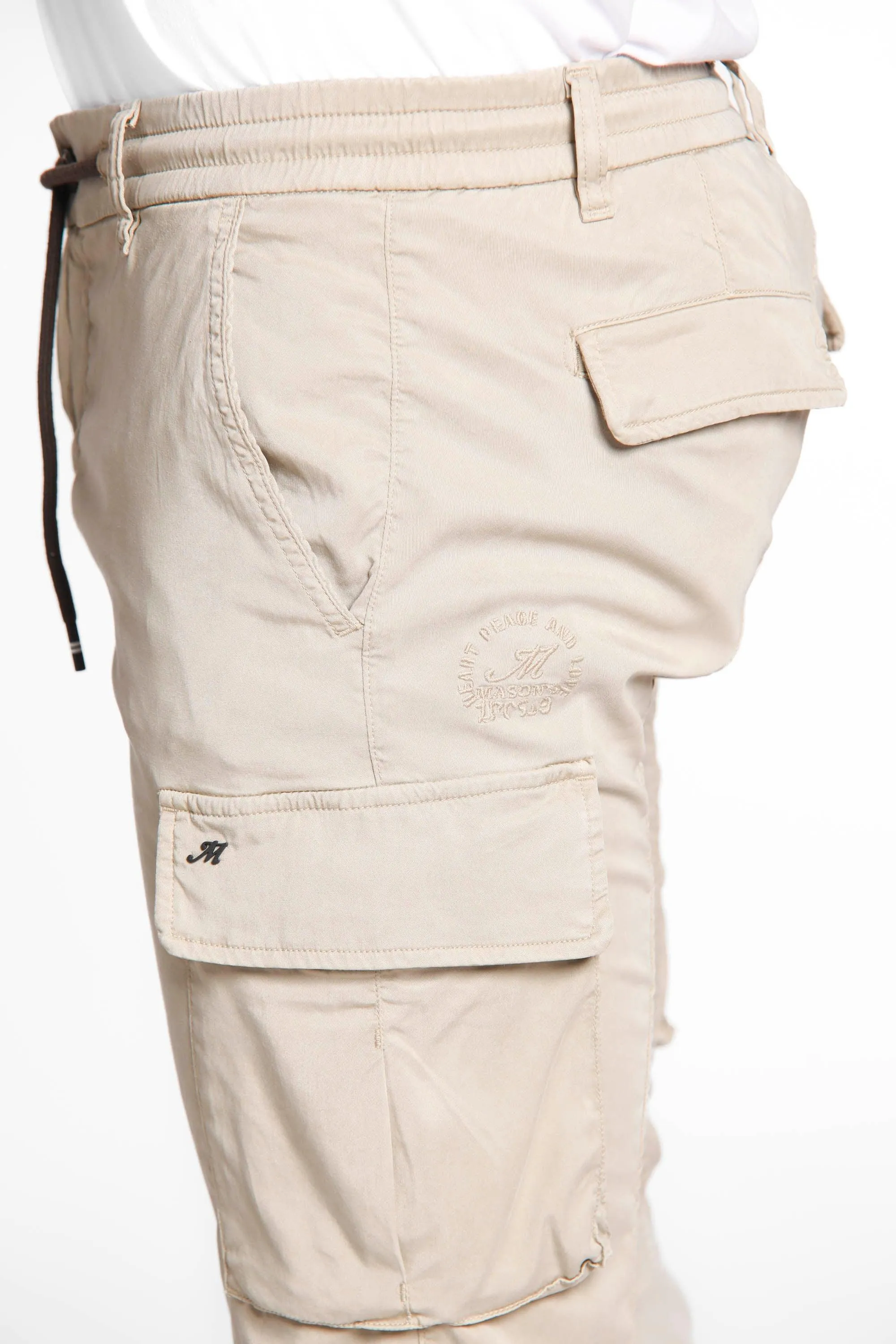 Chile Elax man cargo pants in tencel with drawstring extra slim sold by Mason's product image thumbnail 2