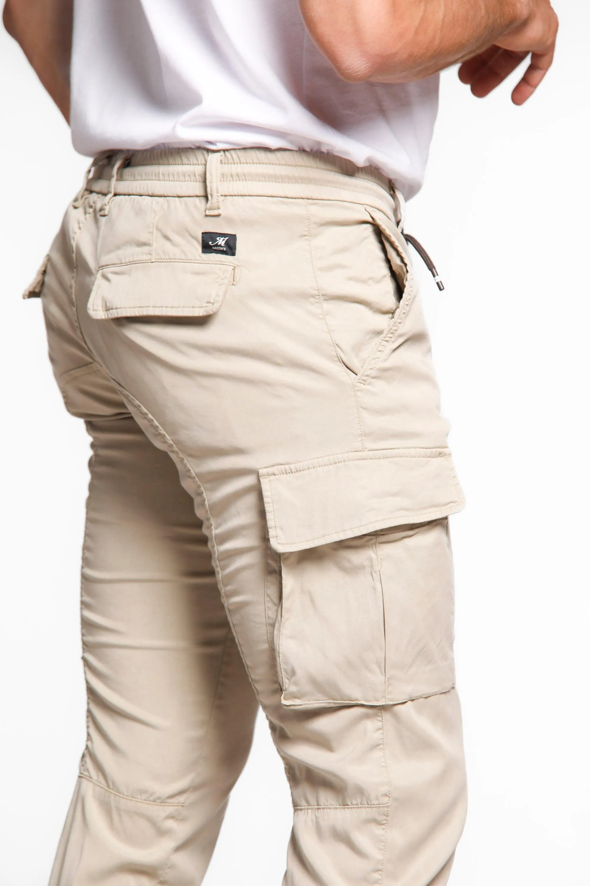 Chile Elax man cargo pants in tencel with drawstring extra slim sold by Mason's product image thumbnail 3