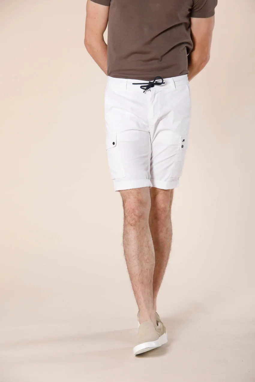 Chile Athleisure men's cargo bermuda in stretch gabardine carrot fit sold by Mason's