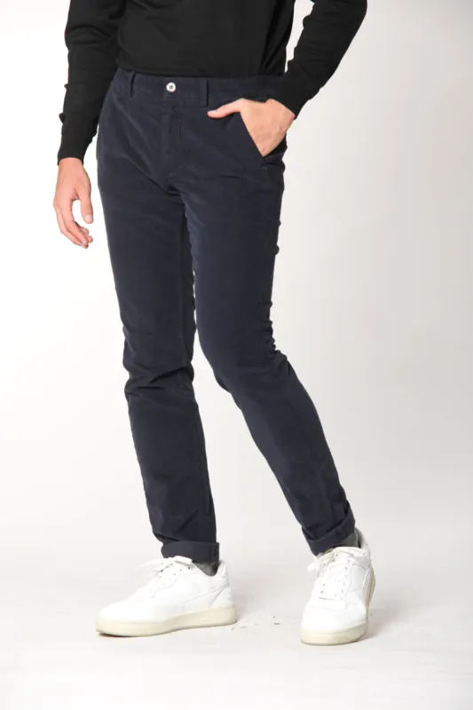 Torino Style man chino pants in velvet 1500 stripes slim ① sold by Mason's