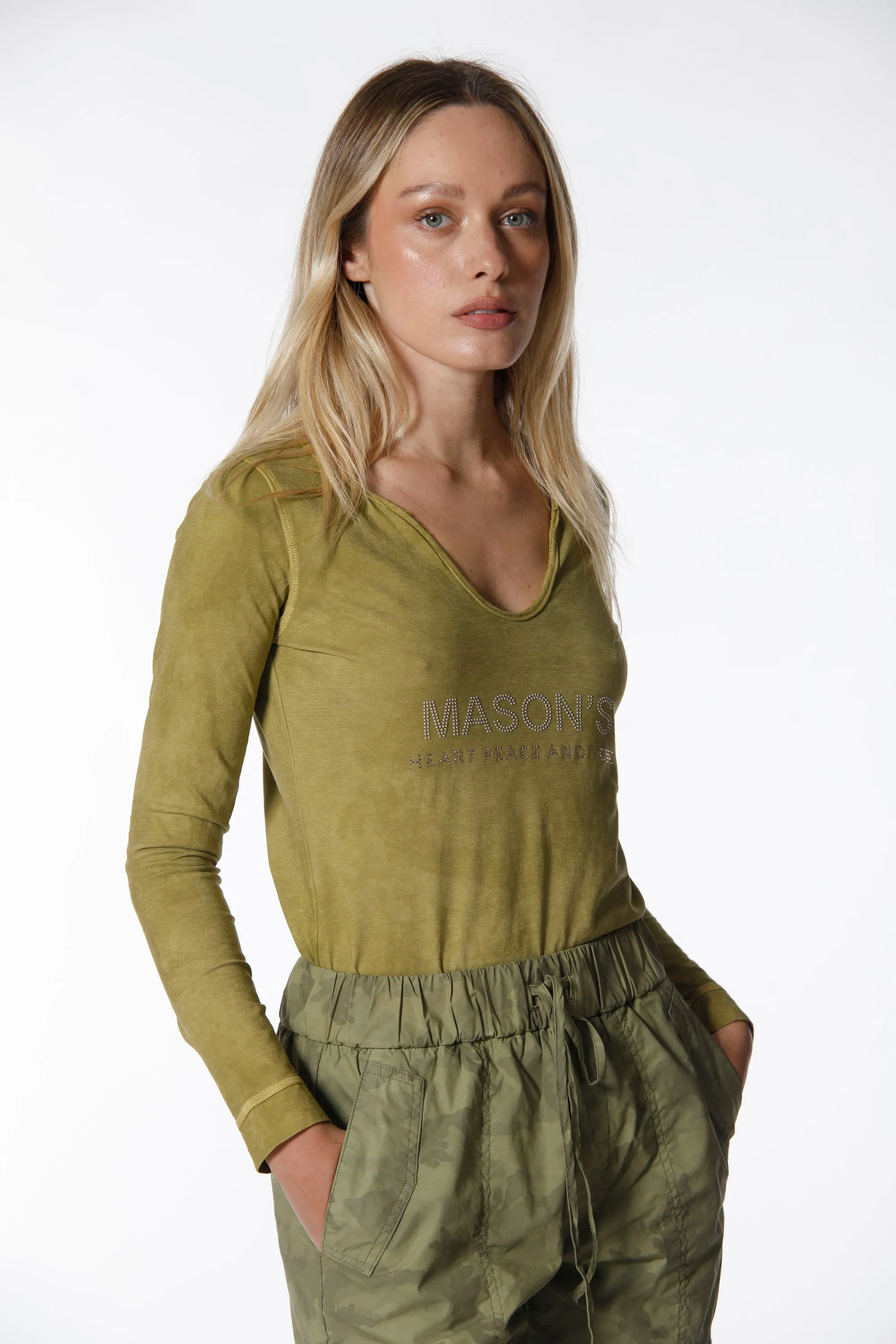 Longbeach woman t-shirt with long sleeves in cotton with studs sold by Mason's product image thumbnail 3