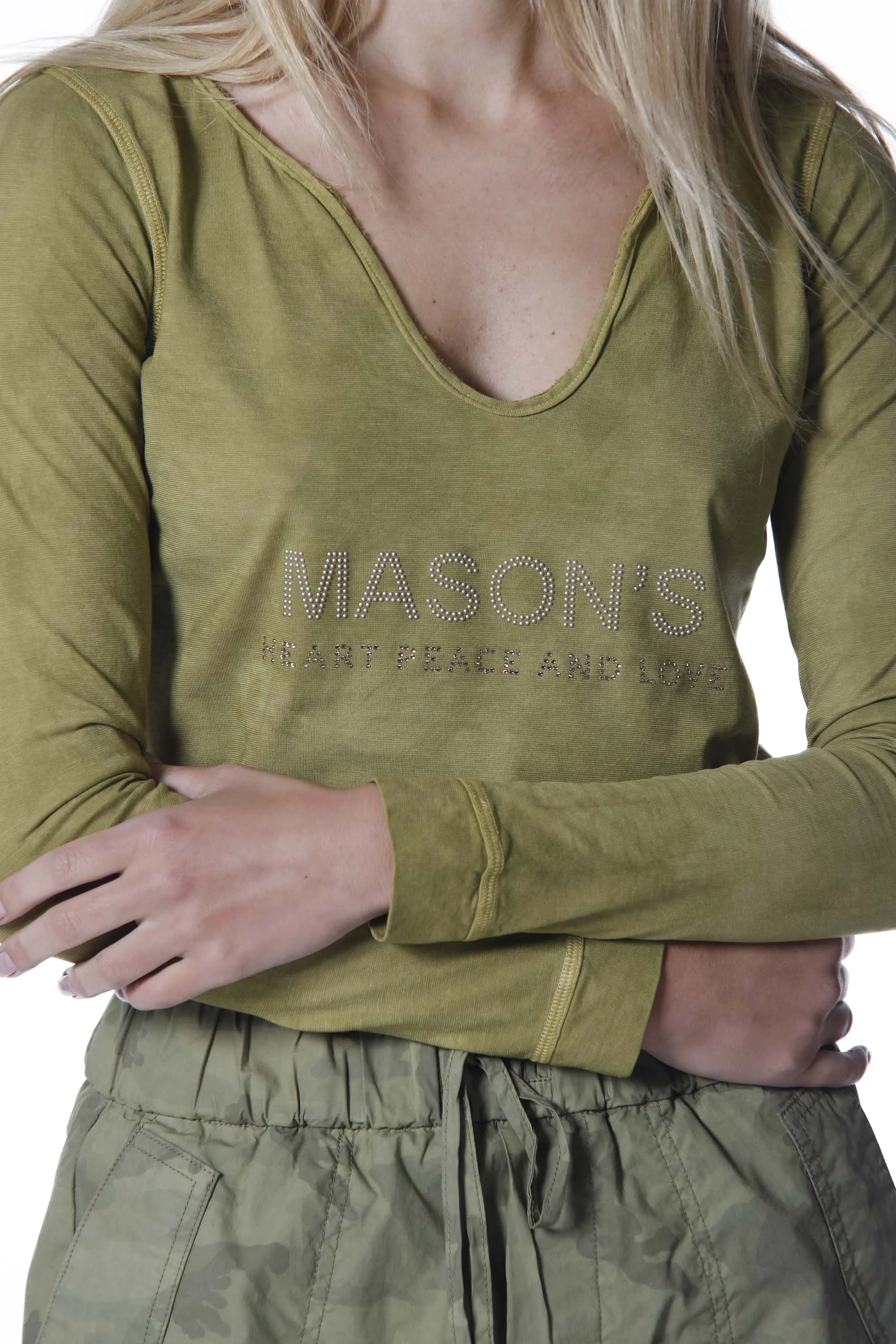 Longbeach woman t-shirt with long sleeves in cotton with studs sold by Mason's product image thumbnail 2