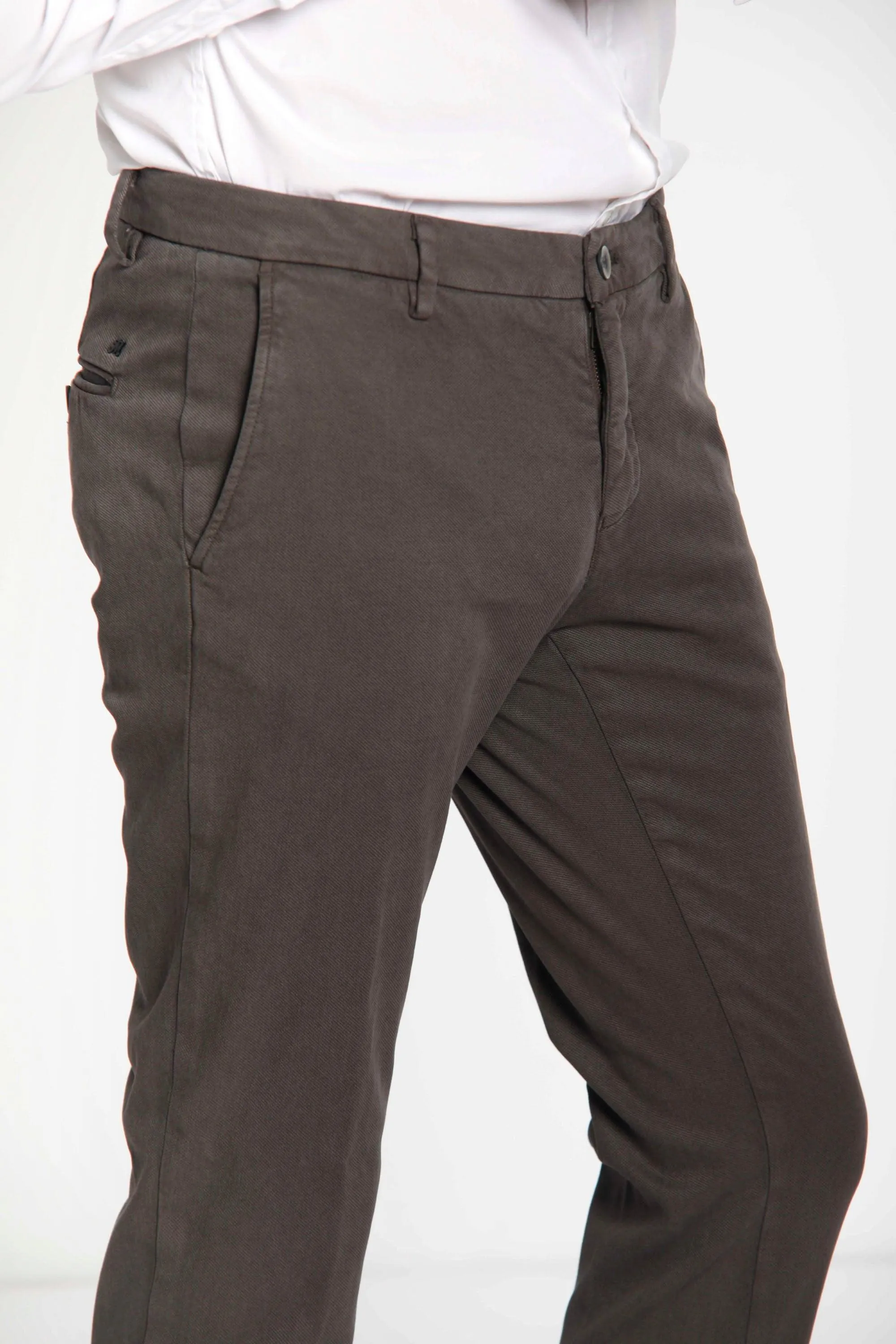 Milano Style man chino pant in gabardine and cotton modal stretch extra slim ① sold by Mason's product image thumbnail 4