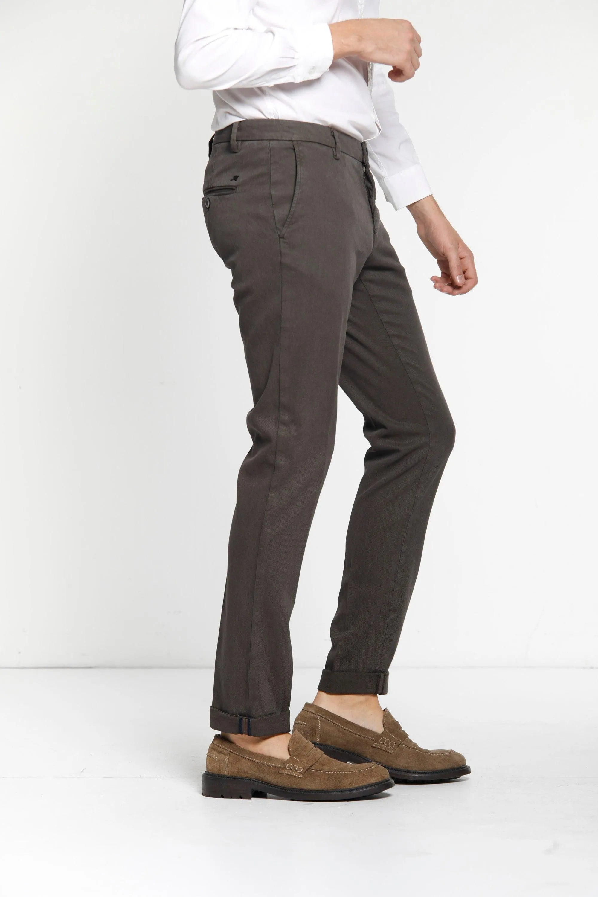 Milano Style man chino pant in gabardine and cotton modal stretch extra slim ① sold by Mason's product image thumbnail 2