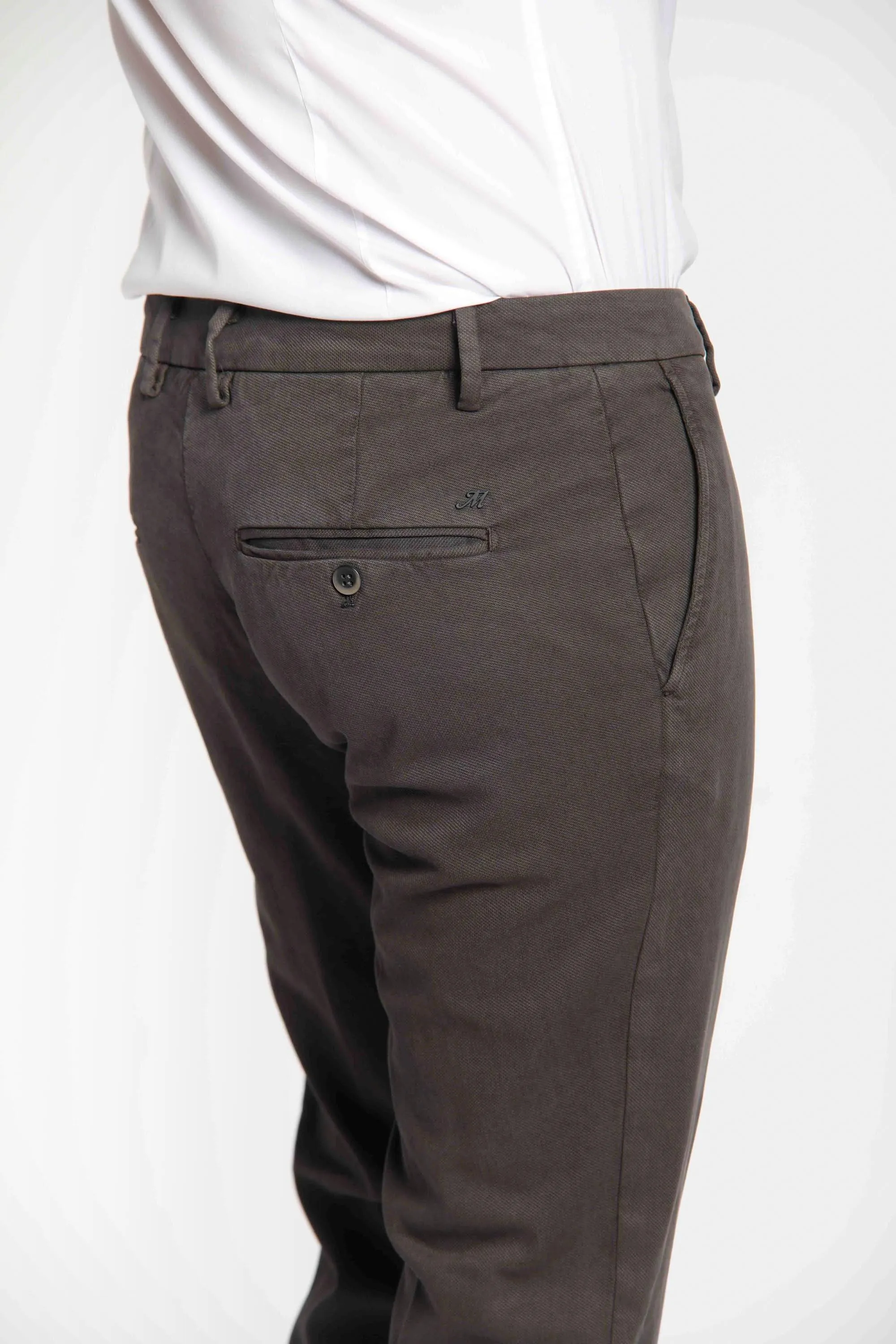 Milano Style man chino pant in gabardine and cotton modal stretch extra slim ① sold by Mason's product image thumbnail 3