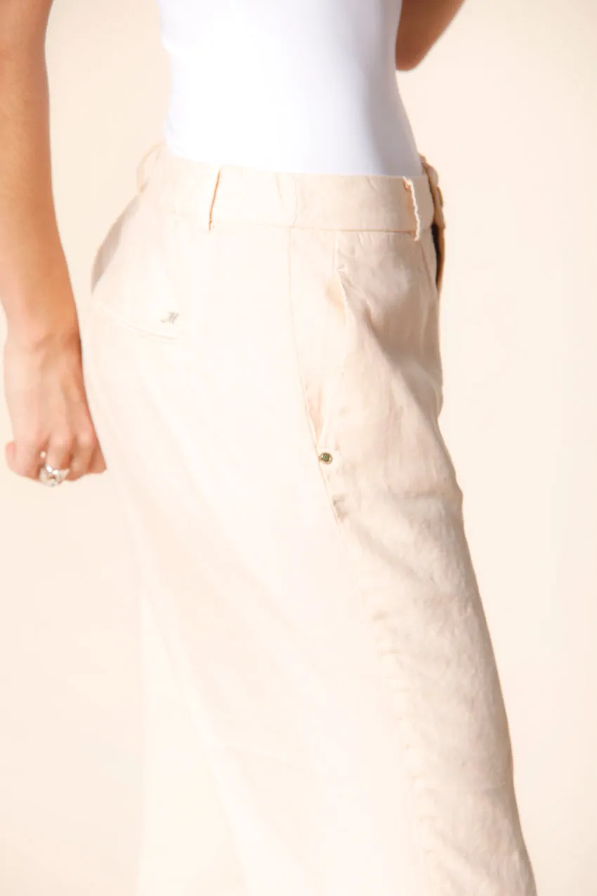 Linda Summer women's chino jogger pants in tencel and linen mat fabric relaxed sold by Mason's product image thumbnail 2