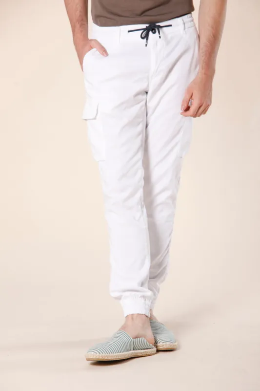 Chile Elax men's cargo pants in twill with coulisse extra slim sold by Mason's