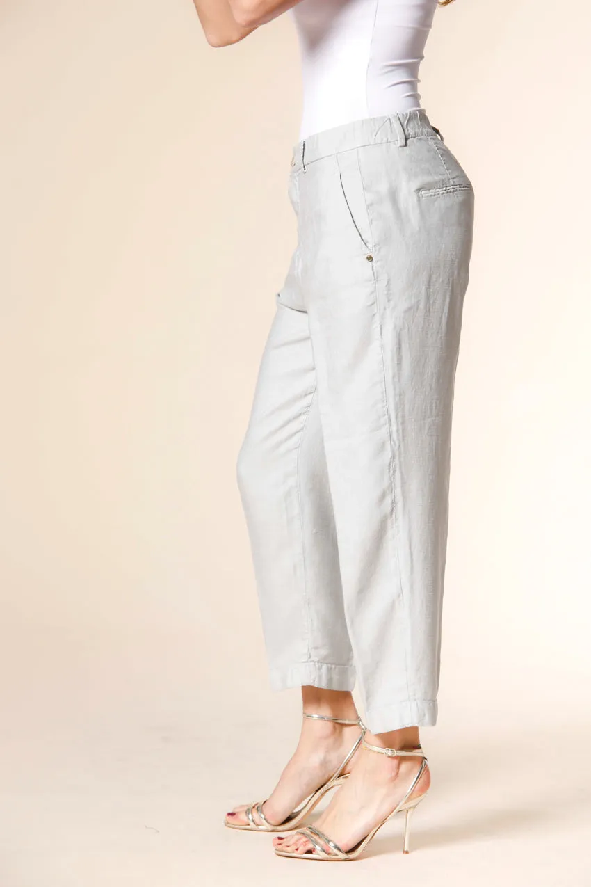 Linda Summer women's chino jogger pants in tencel and linen mat fabric relaxed sold by Mason's product image thumbnail 4
