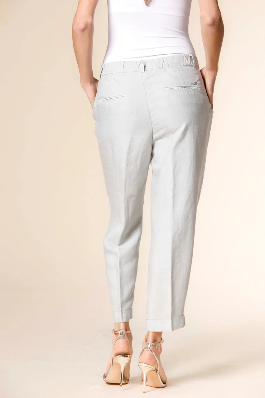 Linda Summer women's chino jogger pants in tencel and linen mat fabric relaxed sold by Mason's product image thumbnail 3