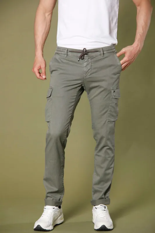 Chile Jogger men's cargo pants in tencel and cotton extra slim sold by Mason's