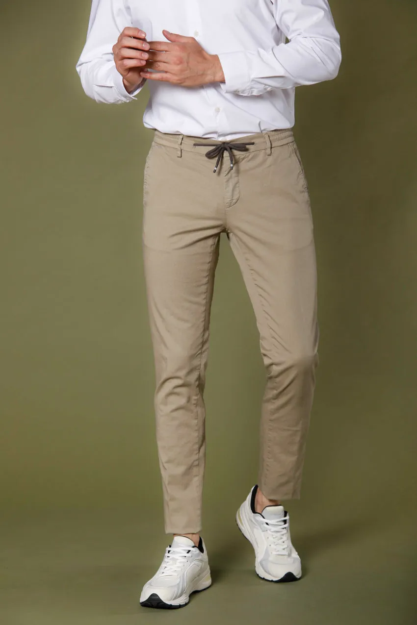 Milano Jogger men's chino jogger in cotton and tencel extra slim sold by Mason's