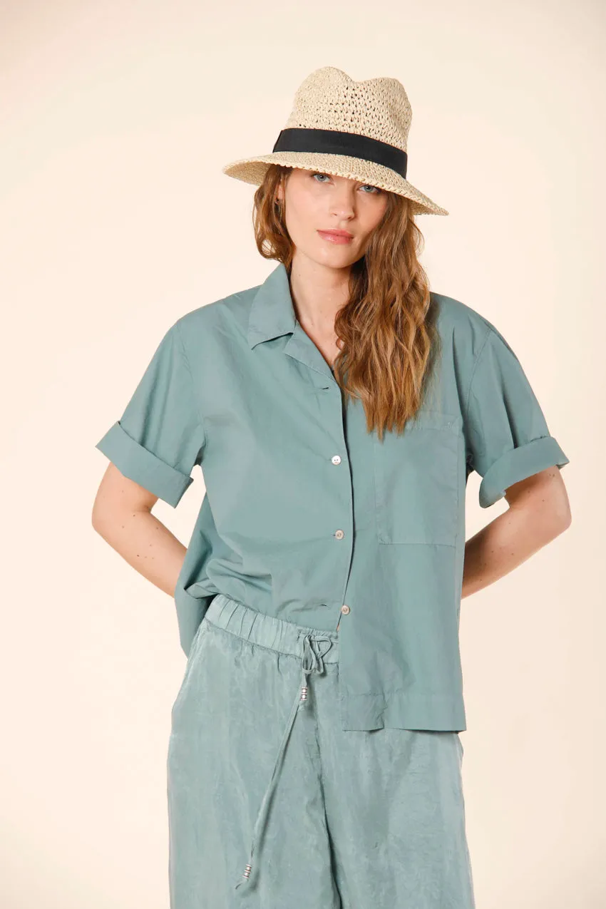 Florida woman's short sleeve shirt in popeline sold by Mason's product image thumbnail 4