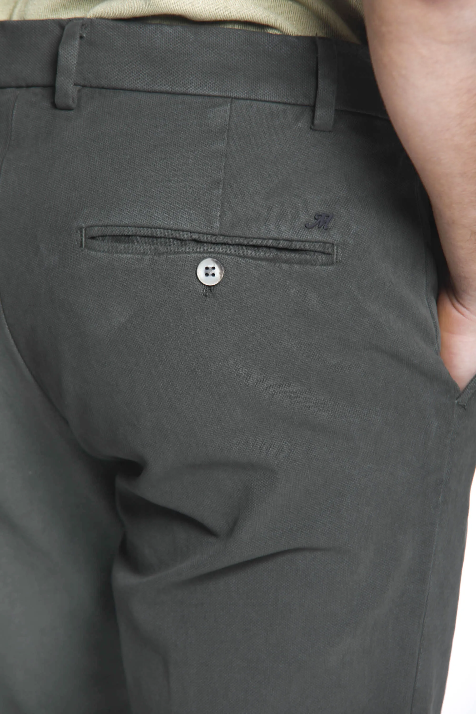 Milano Style man chino pant in gabardine and cotton modal stretch extra slim ① sold by Mason's product image thumbnail 4