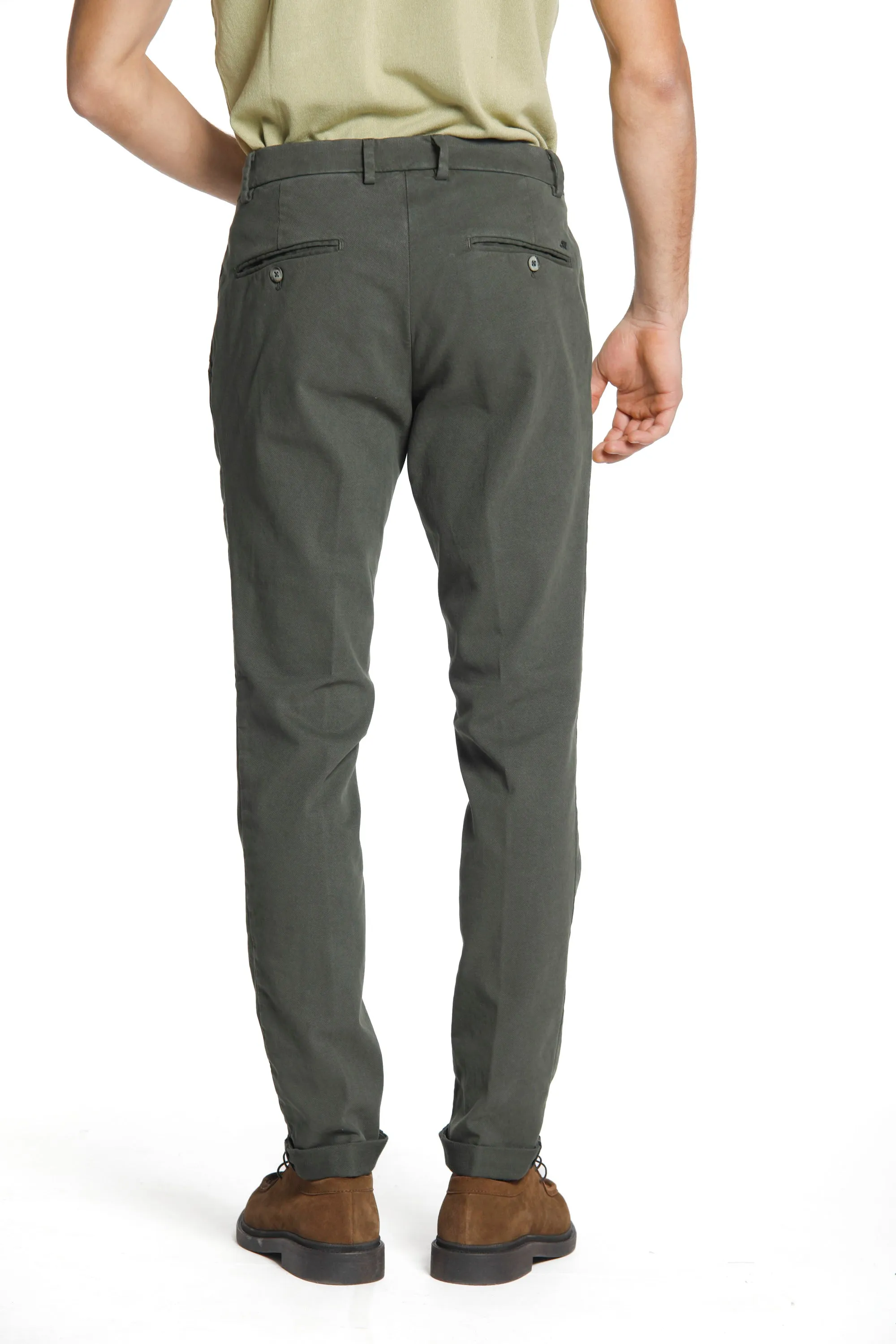 Milano Style man chino pant in gabardine and cotton modal stretch extra slim ① sold by Mason's product image thumbnail 3