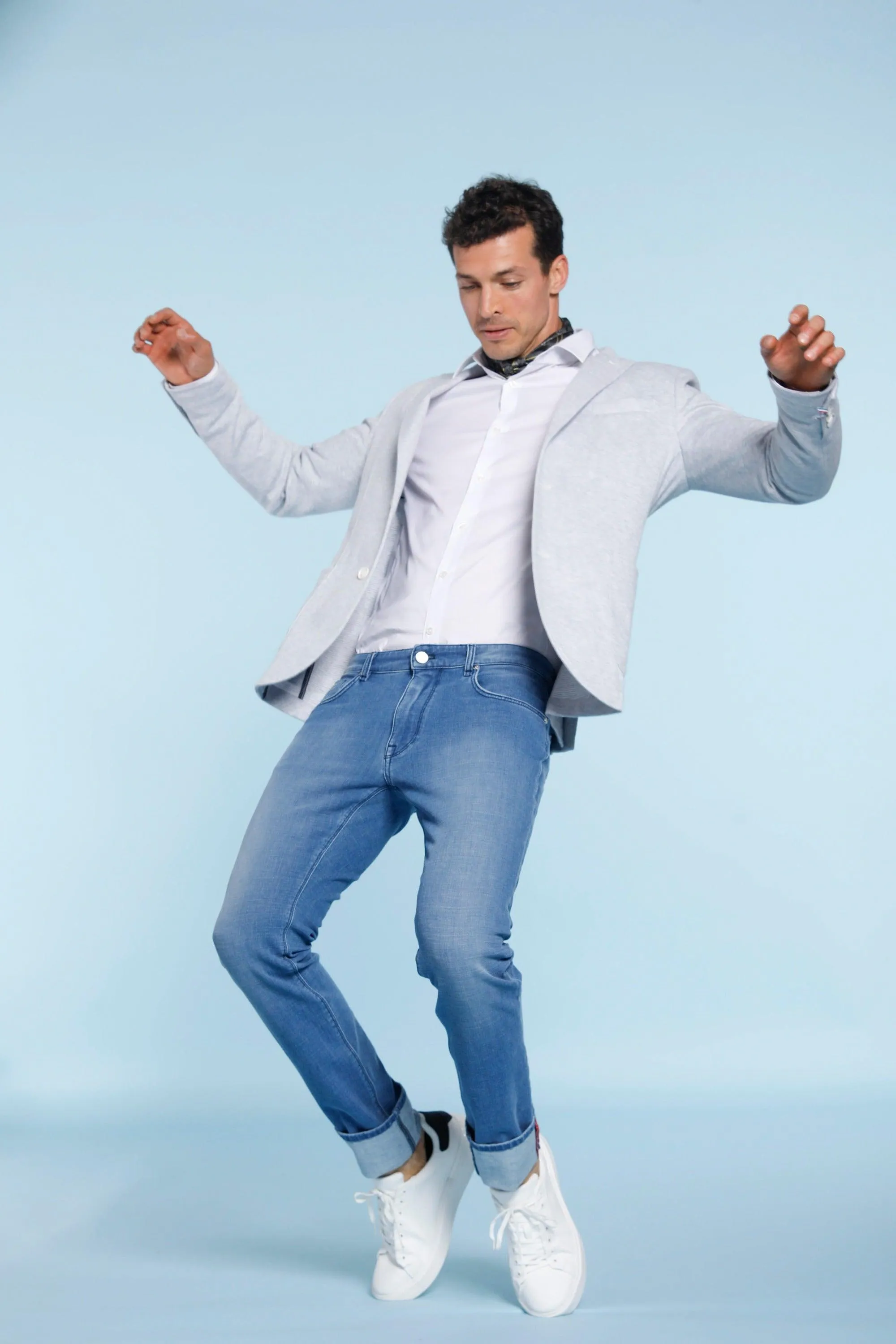 Harris man 5- Pocket pants in stretch cross denim slim sold by Mason's product image thumbnail 2