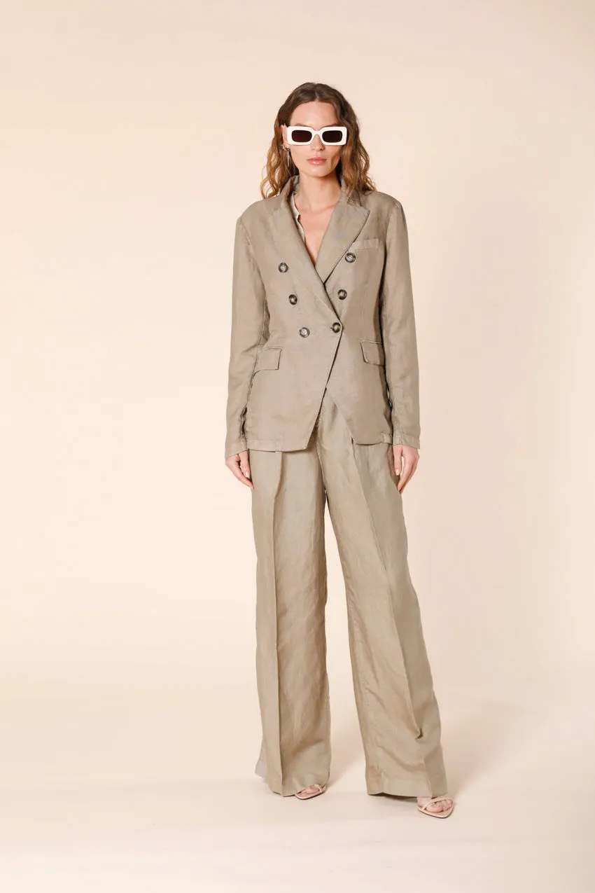 Caroline woman's double-breasted blazer in tencel and linen sold by Mason's product image thumbnail 3