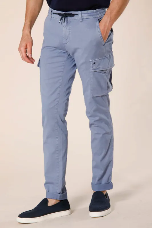 Chile Jogger men's cargo pants in tencel and cotton extra slim sold by Mason's