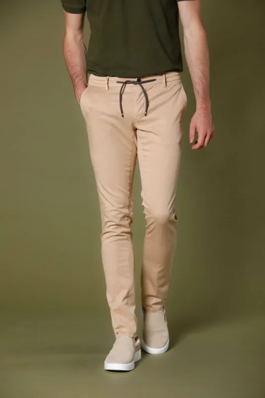 Milano Jogger men's chino jogger in cotton and tencel extra slim sold by Mason's