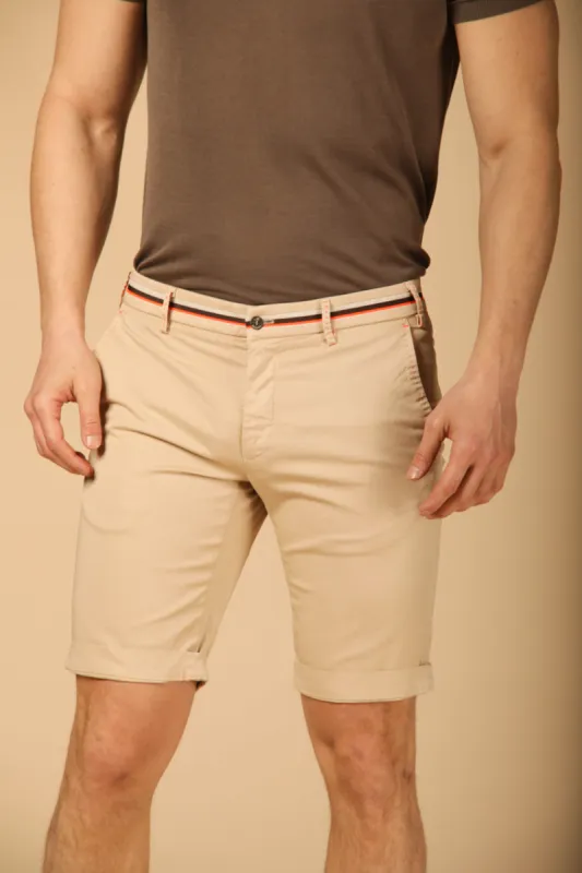 Milano Start men's chino bermuda in stretch satin slim sold by Mason's