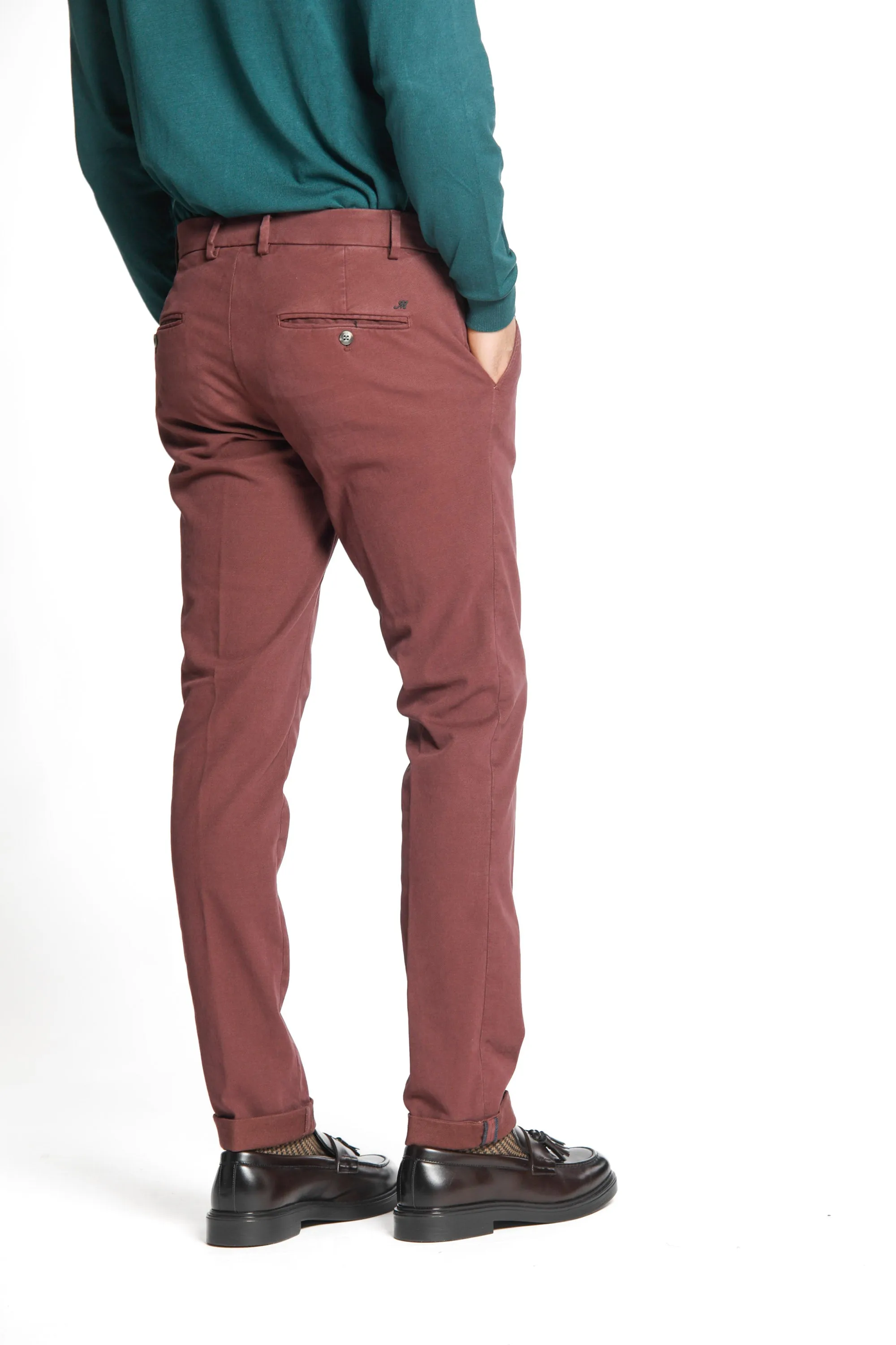 Milano Style man chino pant in gabardine and cotton modal stretch extra slim sold by Mason's product image thumbnail 4