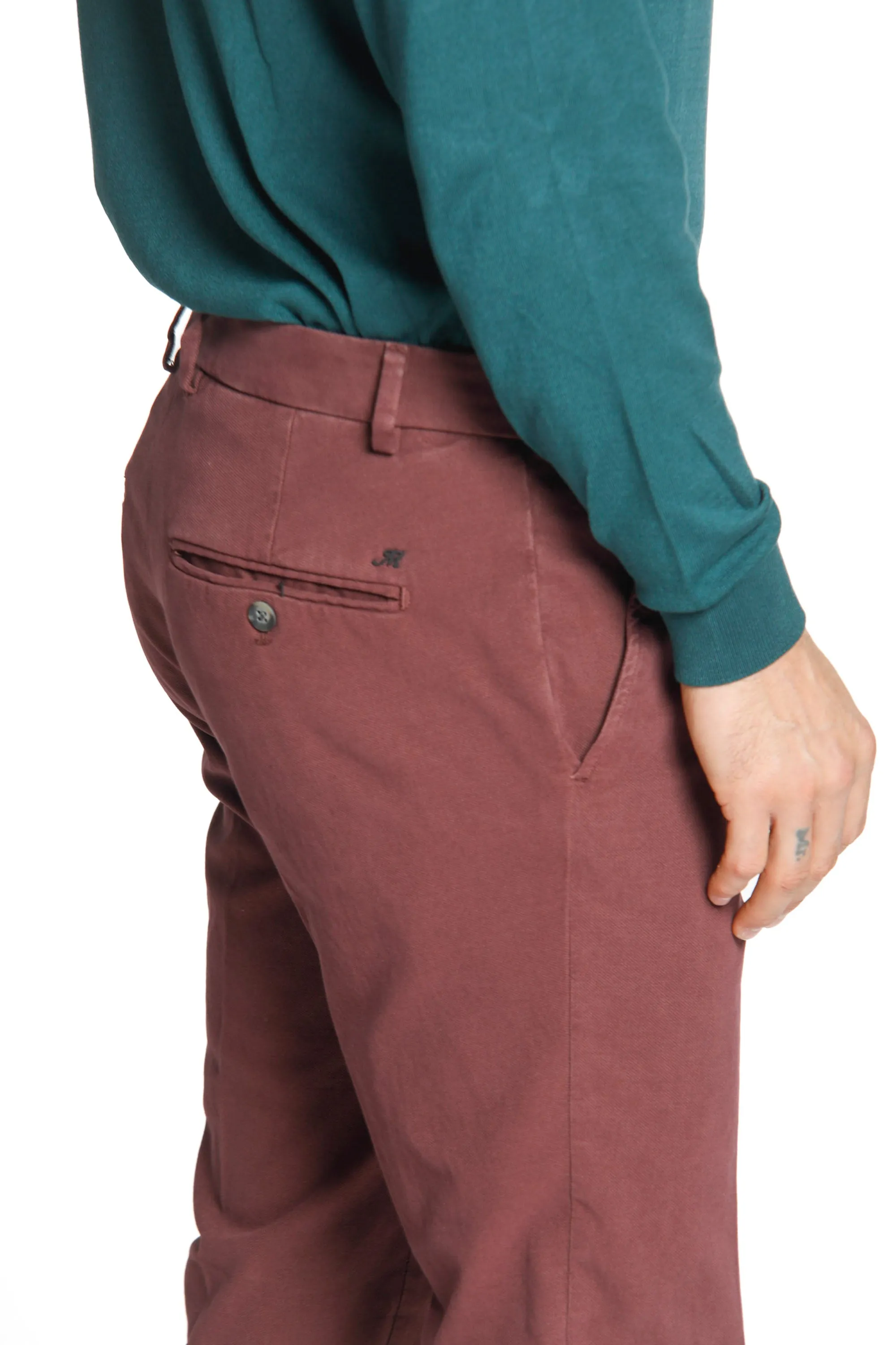 Milano Style man chino pant in gabardine and cotton modal stretch extra slim sold by Mason's product image thumbnail 5