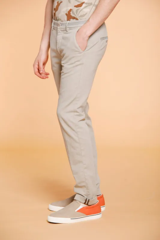 Torino University man chino pants in cotton damier with ribbon slim sold by Mason's