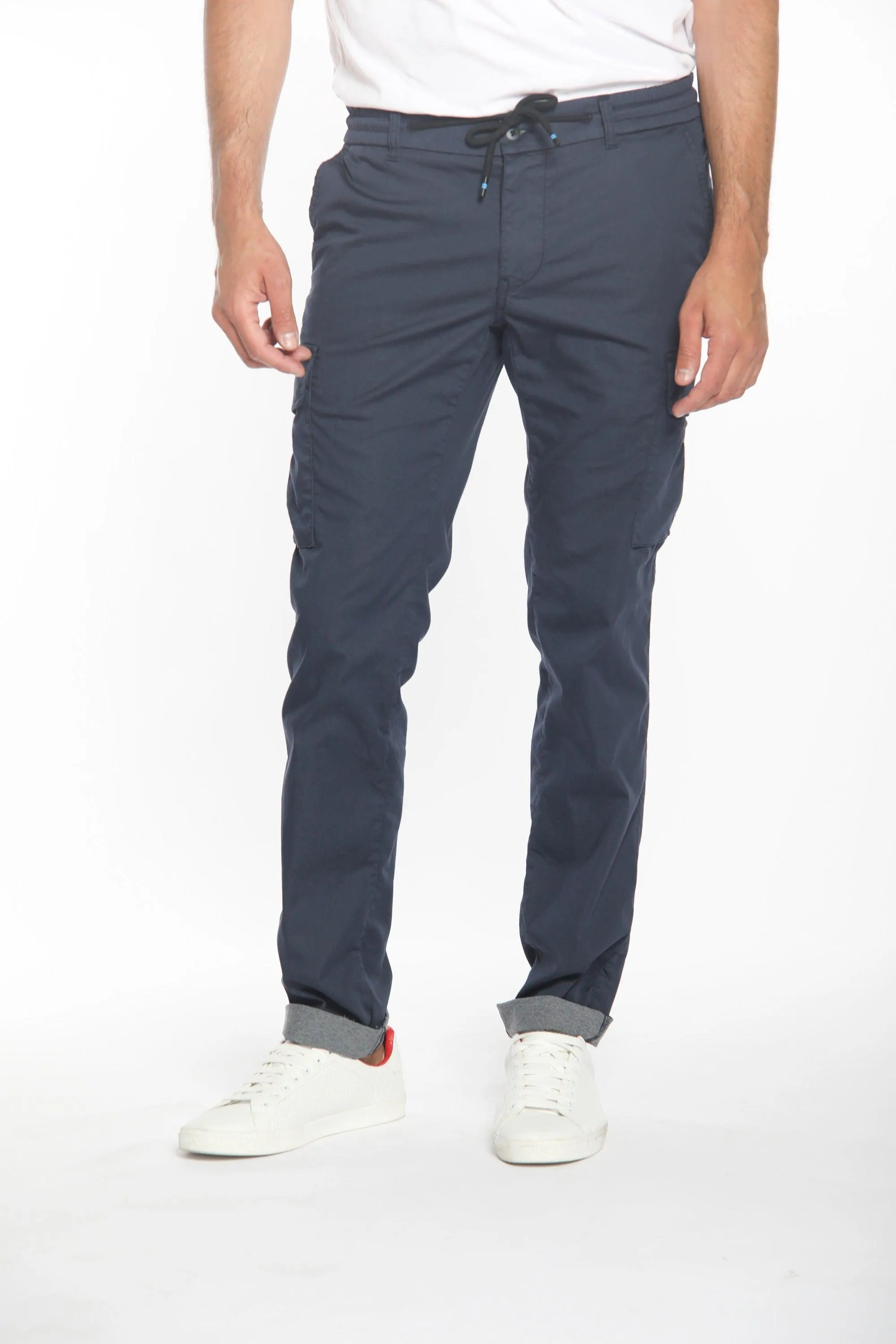 Chile Jogger Travel man cargo jogger in techno stretch satin extra slim sold by Mason's