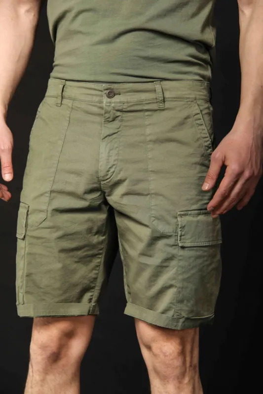 Havana men's cargo bermuda limited edition in stretch cotton  carrot fit ① sold by Mason's