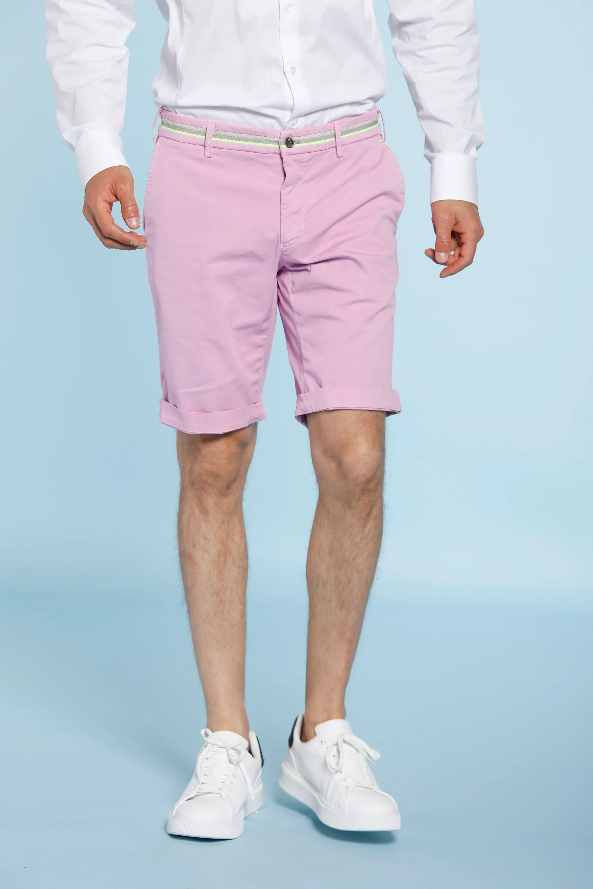 Milano Start man chino bermuda in stretch satin regular sold by Mason's