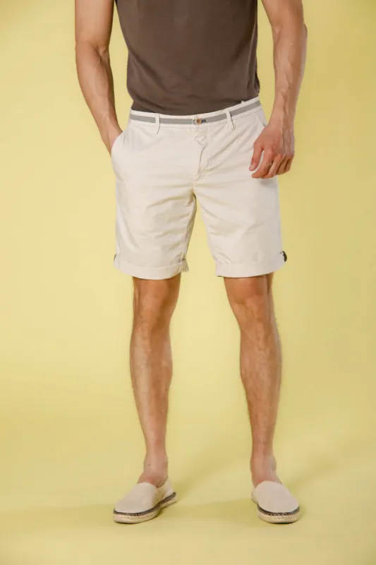 Torino University men's  chino bermuda in stretch gabardine slim sold by Mason's