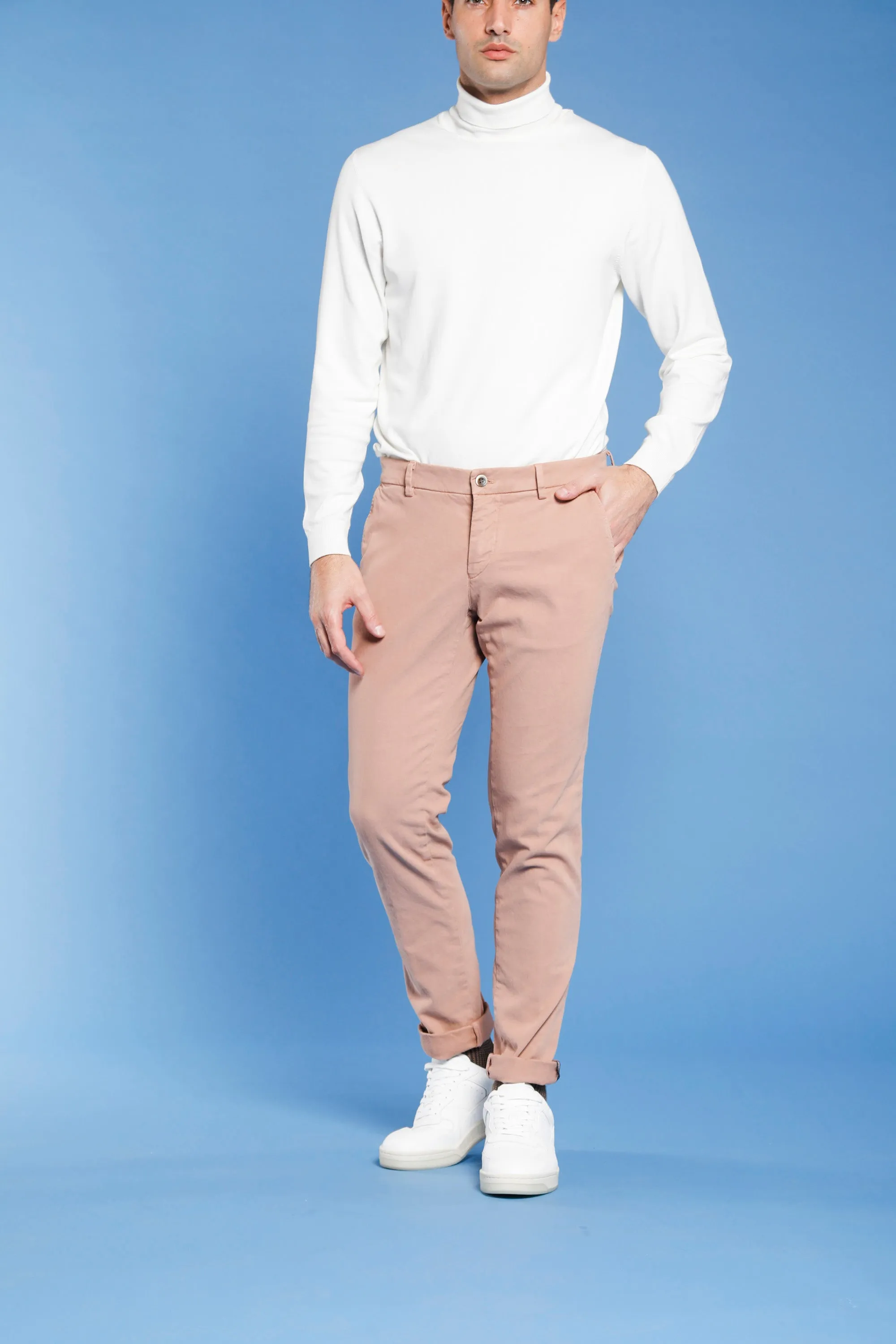 Milano Style man chino pant in gabardine and cotton modal stretch extra slim sold by Mason's product image thumbnail 2