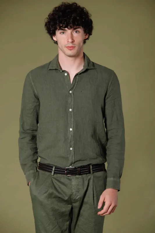 Torino men's long sleeve shirt linen regular fit sold by Mason's
